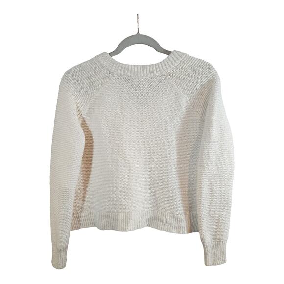 Madewell Arden V-neck Crop Pullover Sweater Ivory Neutral Preppy Women's XXS - Picture 7 of 9